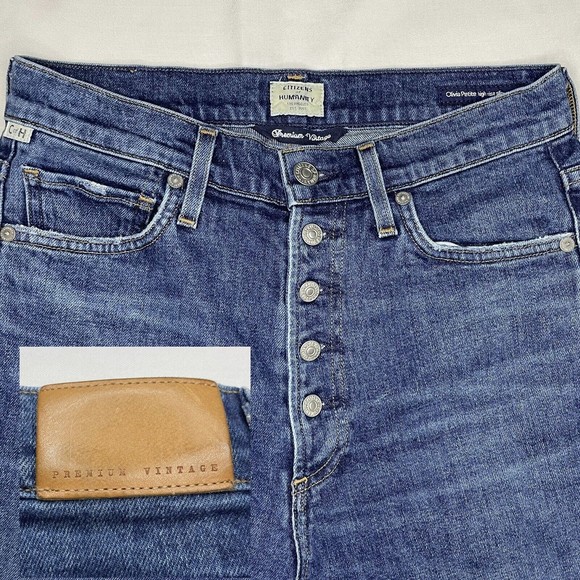 Citizens Of Humanity Denim - Citizens of Humanity Premium Exposed Fly Olivia High Rise Slim Ankle Jeans Sz 26